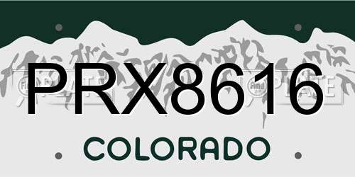 PRX8616 Colorado License Plate