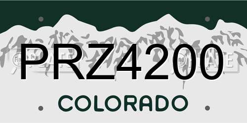 PRZ4200 Colorado License Plate
