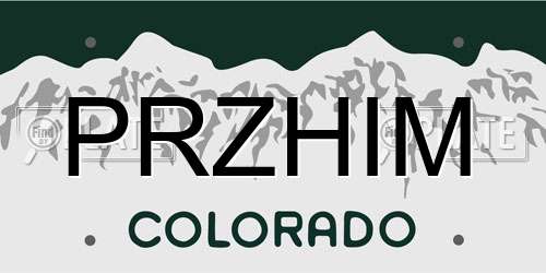 PRZHIM Colorado License Plate