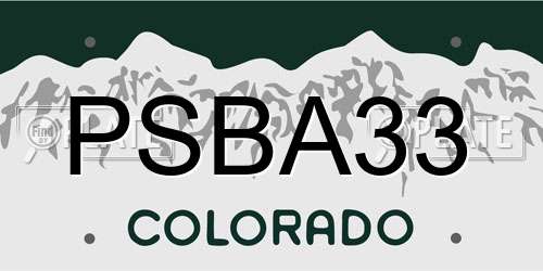 PSBA33 Colorado License Plate