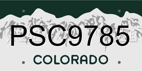 PSC9785 Colorado License Plate
