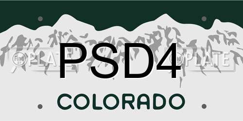 PSD4 Colorado License Plate