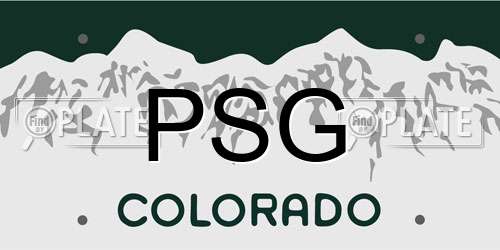 PSG Colorado License Plate