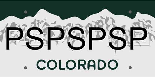 PSPSPSP Colorado License Plate