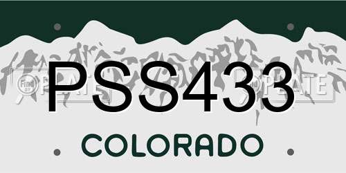 PSS433 Colorado License Plate