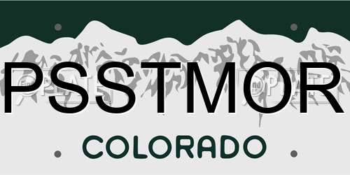 PSSTMOR Colorado License Plate