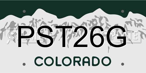 PST26G Colorado License Plate