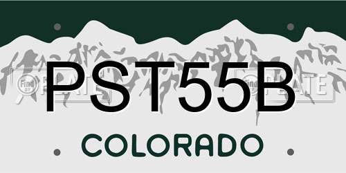 PST55B Colorado License Plate