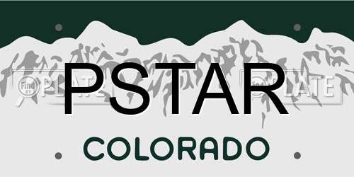 PSTAR Colorado License Plate