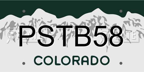 PSTB58 Colorado License Plate