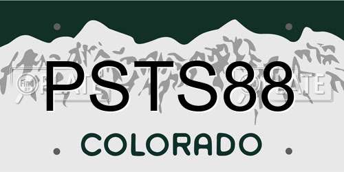PSTS88 Colorado License Plate