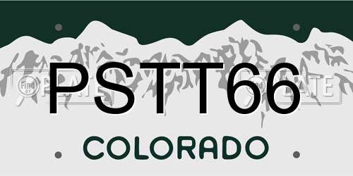 PSTT66 Colorado License Plate