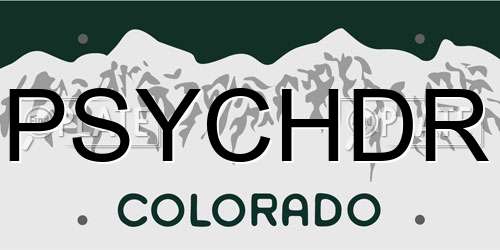 PSYCHDR Colorado License Plate