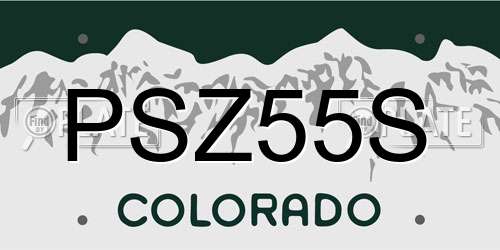 PSZ55S Colorado License Plate