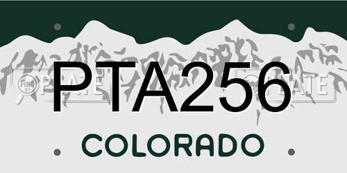 PTA256 Colorado License Plate