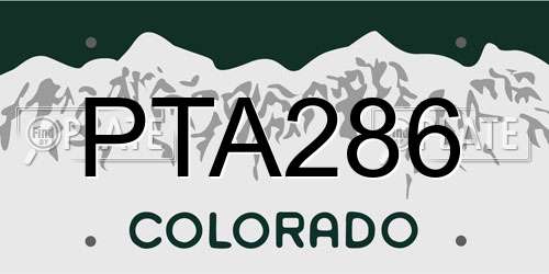 PTA286 Colorado License Plate