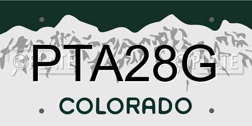 PTA28G Colorado License Plate