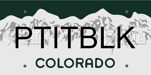 PTITBLK Colorado License Plate