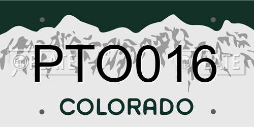 PTO016 Colorado License Plate