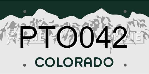 PTO042 Colorado License Plate