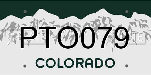 PTO079 Colorado License Plate