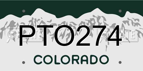 PTO274 Colorado License Plate