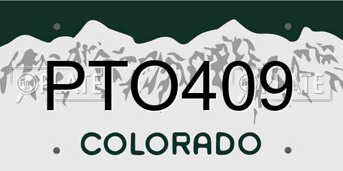PTO409 Colorado License Plate