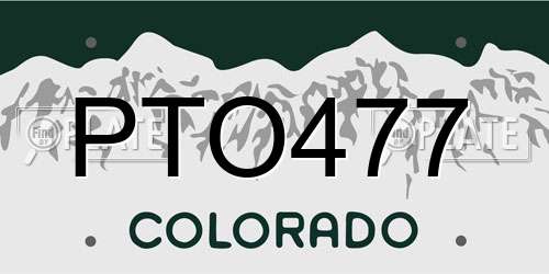 PTO477 Colorado License Plate