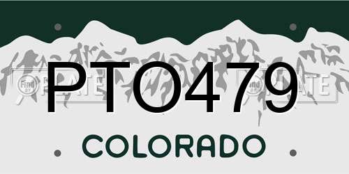 PTO479 Colorado License Plate