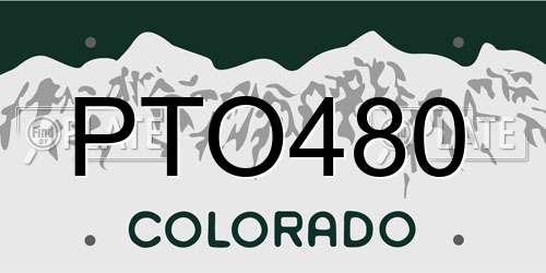 PTO480 Colorado License Plate