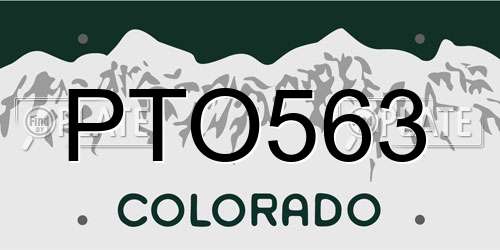 PTO563 Colorado License Plate