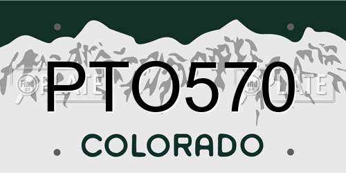 PTO570 Colorado License Plate