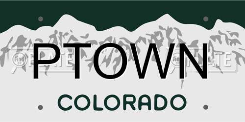 PTOWN Colorado License Plate