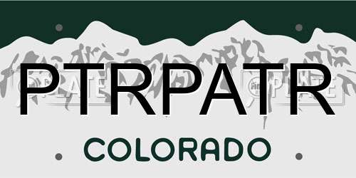 PTRPATR Colorado License Plate