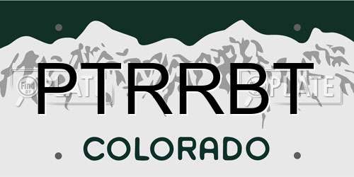 PTRRBT Colorado License Plate