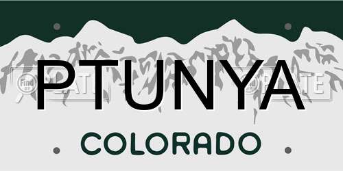 PTUNYA Colorado License Plate