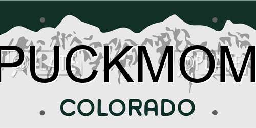 PUCKMOM Colorado License Plate