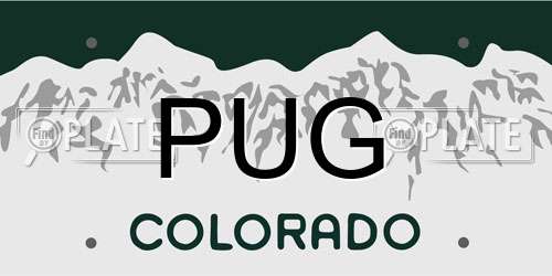 PUG Colorado License Plate