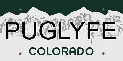PUGLYFE Colorado License Plate