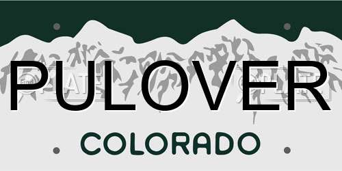 PULOVER Colorado License Plate