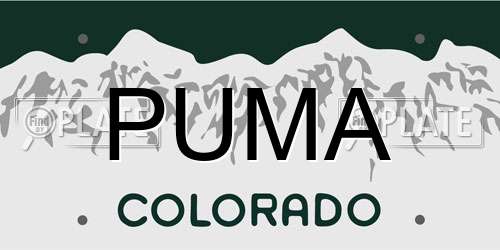 PUMA Colorado License Plate