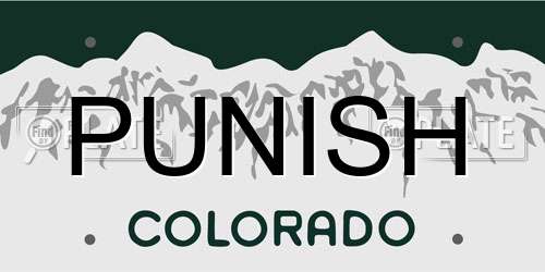 PUNISH Colorado License Plate