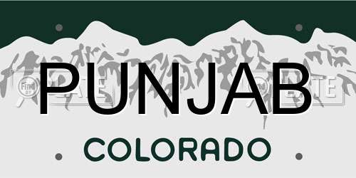 PUNJAB Colorado License Plate