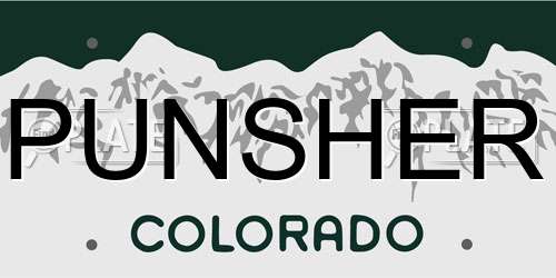 PUNSHER Colorado License Plate