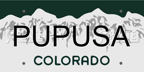 PUPUSA Colorado License Plate