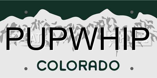 PUPWHIP Colorado License Plate