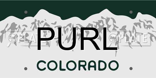 PURL Colorado License Plate
