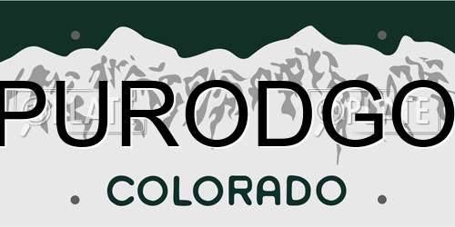 PURODGO Colorado License Plate