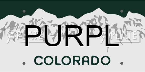 PURPL Colorado License Plate