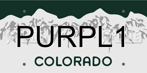 PURPL1 Colorado License Plate